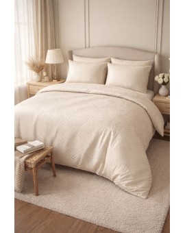 MATEX POŚCIEL ADAMASZEK GEOMETRYCZNA JASNY BEŻ