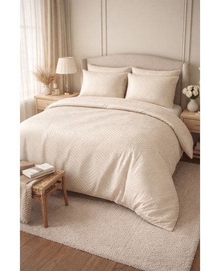 MATEX POŚCIEL ADAMASZEK GEOMETRYCZNA JASNY BEŻ