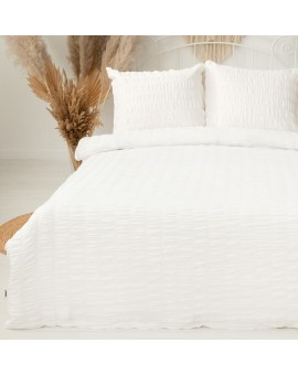 MATEX POŚCIEL SATYNA GOLD GOFROWANA BIAŁA