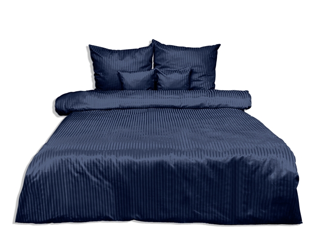 pościel adamaszkowa granatowa